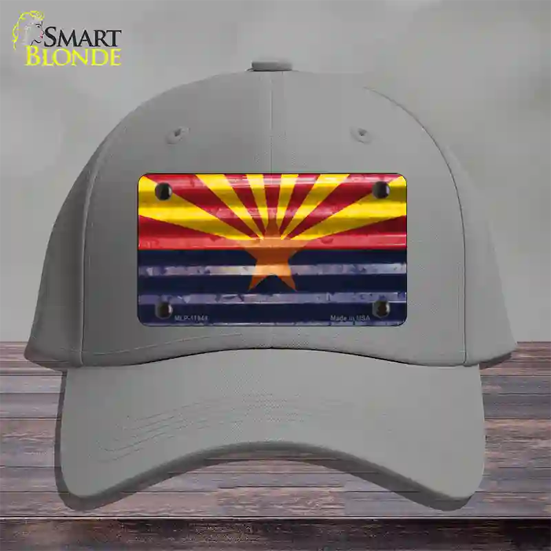 Arizona Corrugated Flag Novelty License Plate Hat Cotton / Gray