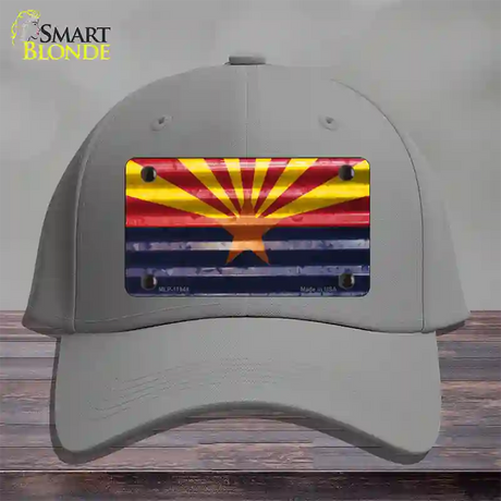 Arizona Corrugated Flag Novelty License Plate Hat Cotton / Gray