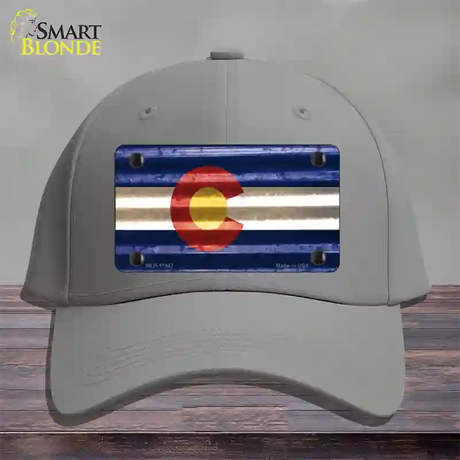 Colorado Corrugated Flag Novelty License Plate Hat Cotton / Gray