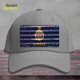 Kansas Corrugated Flag Novelty License Plate Hat Cotton / Gray