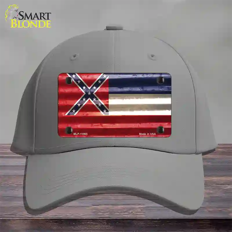 Mississippi Corrugated Flag Novelty License Plate Hat Cotton / Gray