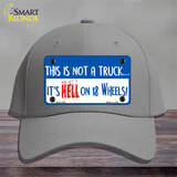 Hell On 18 Wheels Novelty License Plate Hat Cotton / Gray