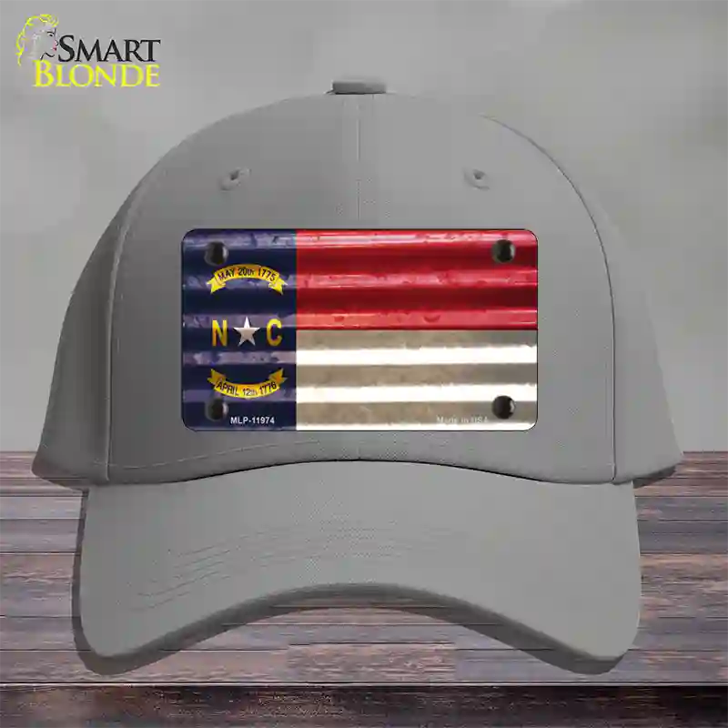 North Carolina Corrugated Flag Novelty License Plate Hat Cotton / Gray