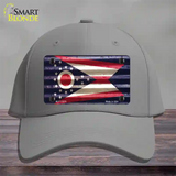 Ohio Corrugated Flag Novelty License Plate Hat Cotton / Gray