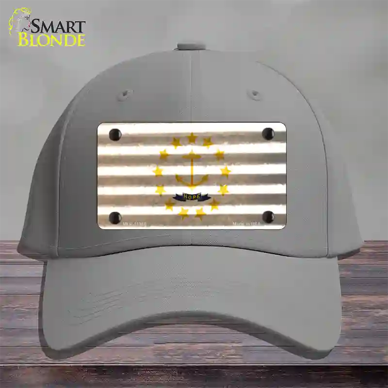 Rhode Island Corrugated Flag Novelty License Plate Hat Cotton / Gray