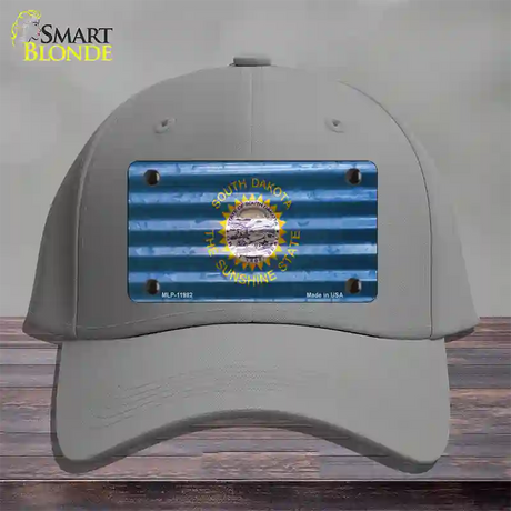 South Dakota Corrugated Flag Novelty License Plate Hat Cotton / Gray