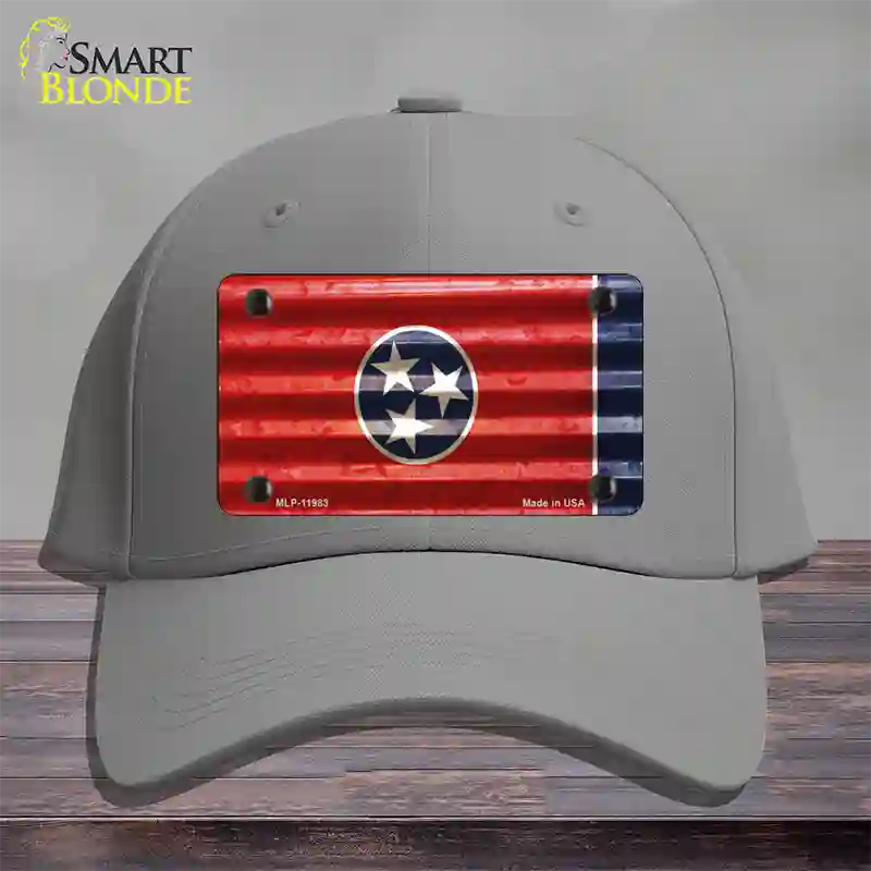 Tennessee Corrugated Flag Novelty License Plate Hat Cotton / Gray