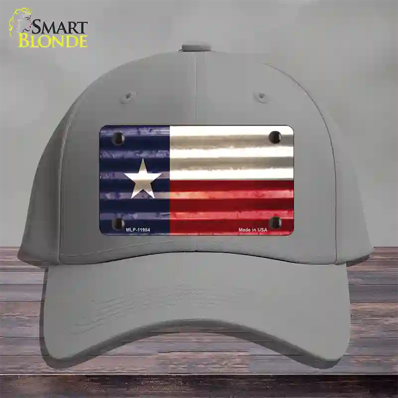 Texas Corrugated Flag Novelty License Plate Hat Cotton / Gray