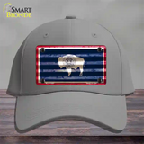 Wyoming Corrugated Flag Novelty License Plate Hat Cotton / Gray