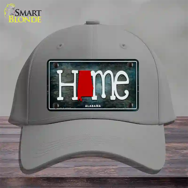 Alabama Home State Outline Novelty License Plate Hat Cotton / Gray