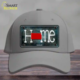 Kansas Home State Outline Novelty License Plate Hat Cotton / Gray