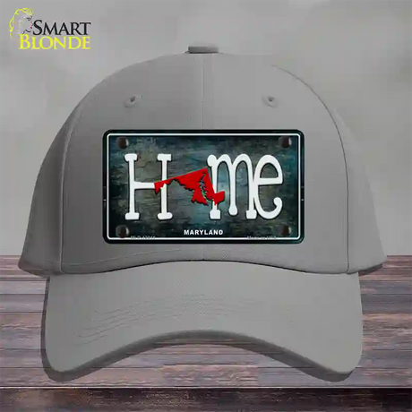 Maryland Home State Outline Novelty License Plate Hat Cotton / Gray