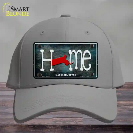 Massachusetts Home State Outline Novelty License Plate Hat Cotton / Gray