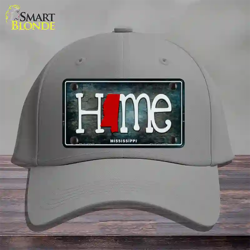 Mississippi Home State Outline Novelty License Plate Hat Cotton / Gray