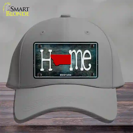 Montana Home State Outline Novelty License Plate Hat Cotton / Gray