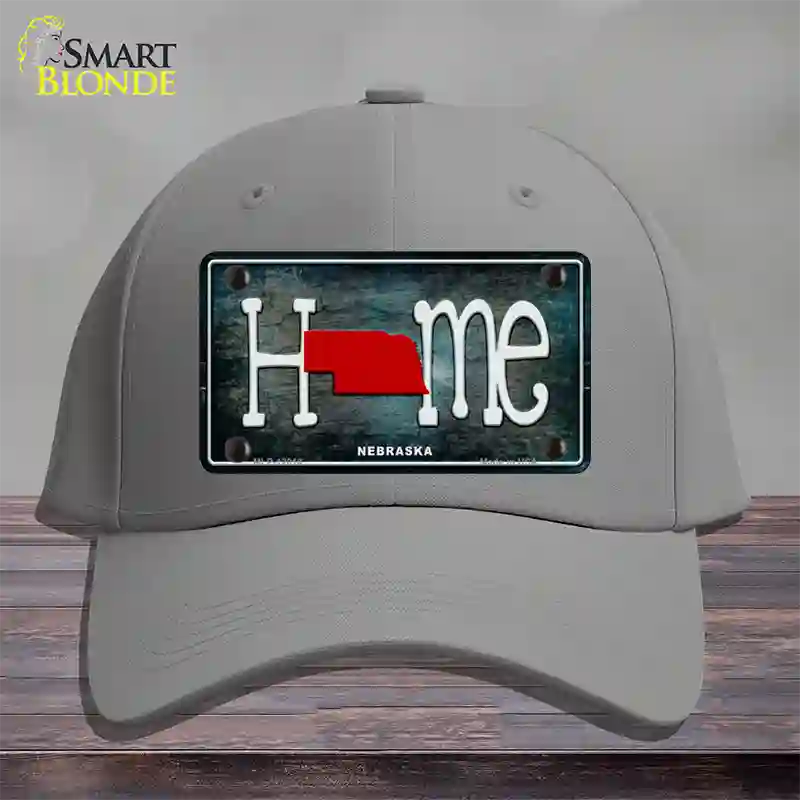 Nebraska Home State Outline Novelty License Plate Hat Cotton / Gray