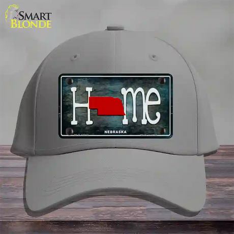 Nebraska Home State Outline Novelty License Plate Hat Cotton / Gray