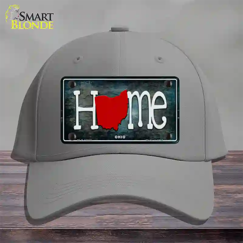 Ohio Home State Outline Novelty License Plate Hat Cotton / Gray