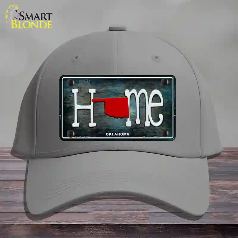 Oklahoma Home State Outline Novelty License Plate Hat Cotton / Gray