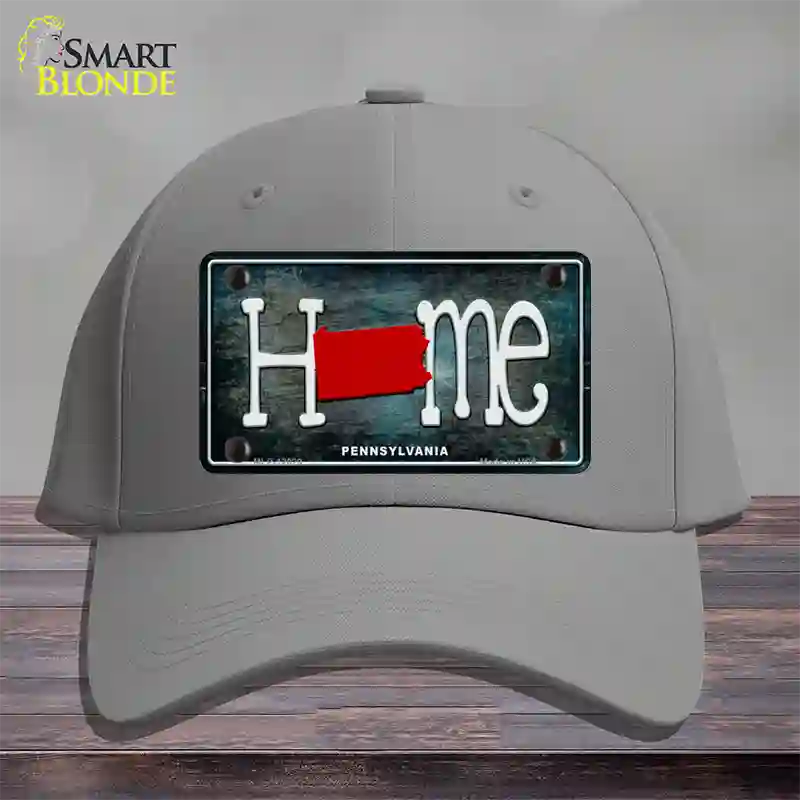 Pennsylvania Home State Outline Novelty License Plate Hat Cotton / Gray