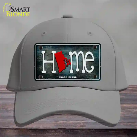 Rhode Island Home State Outline Novelty License Plate Hat Cotton / Gray