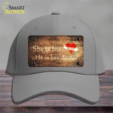 His Heart Her Armor Novelty License Plate Hat Cotton / Gray