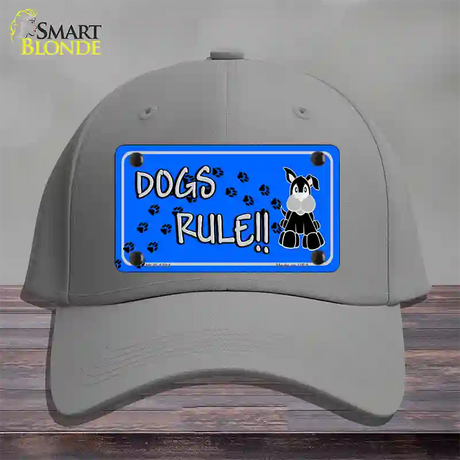 Dogs Rule Novelty License Plate Hat Tag Cotton / Gray