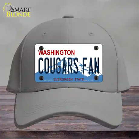 Washington Cougars Fan Novelty License Plate Hat Cotton / Gray