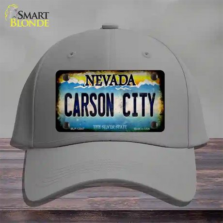 Nevada Carson City Novelty License Plate Hat Cotton / Gray