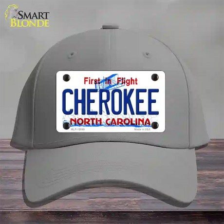 Cherokee North Carolina State Novelty License Plate Hat Cotton / Gray