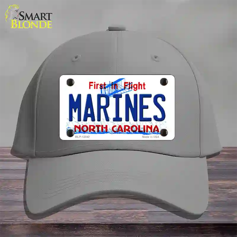 Marines North Carolina State Novelty License Plate Hat Cotton / Gray