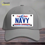 Navy North Carolina State Novelty License Plate Hat Cotton / Gray