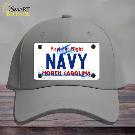 Navy North Carolina State Novelty License Plate Hat Cotton / Gray