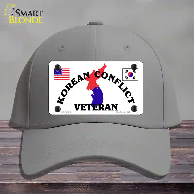 Korean Conflict Veteran Novelty License Plate Hat Cotton / Gray