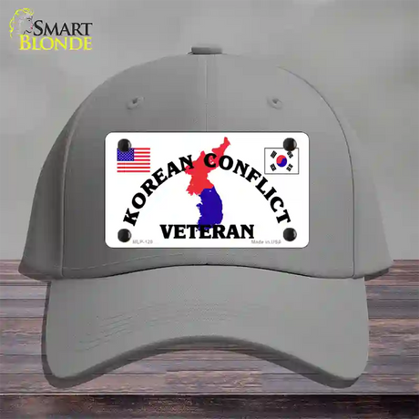 Korean Conflict Veteran Novelty License Plate Hat Cotton / Gray