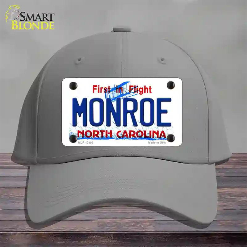 Monroe North Carolina State Novelty License Plate Hat Cotton / Gray