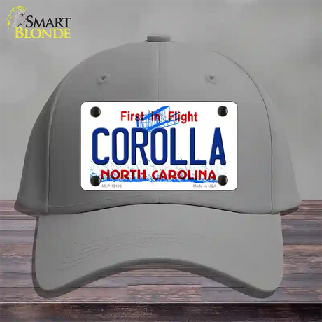 Corolla North Carolina State Novelty License Plate Hat Cotton / Gray