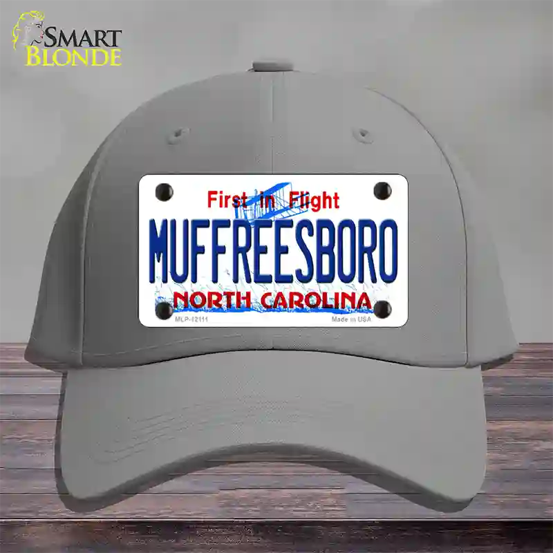 Muffreesboro North Carolina State Novelty License Plate Hat Cotton / Gray