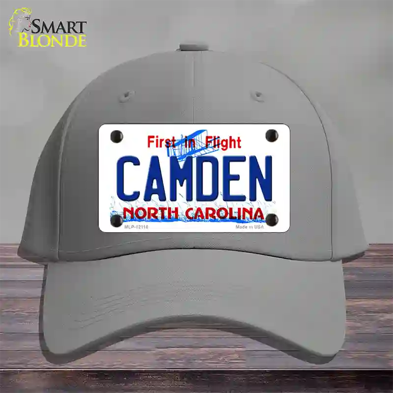 Camden North Carolina State Novelty License Plate Hat Cotton / Gray