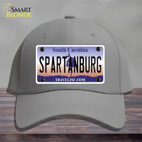 Spartanburg South Carolina State Novelty License Plate Hat Cotton / Gray