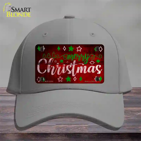 Merry Christmas Red Novelty License Plate Hat Cotton / Gray