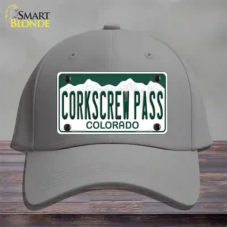 Corkscrew Pass Colorado Novelty License Plate Hat Cotton / Gray