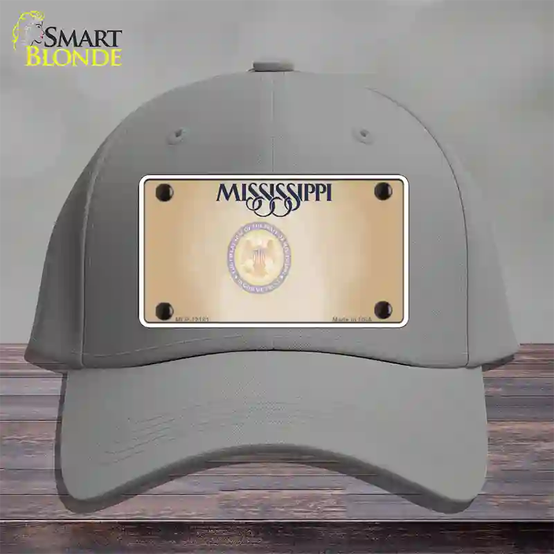 Mississippi Great Seal Blank Novelty License Plate Hat Cotton / Gray