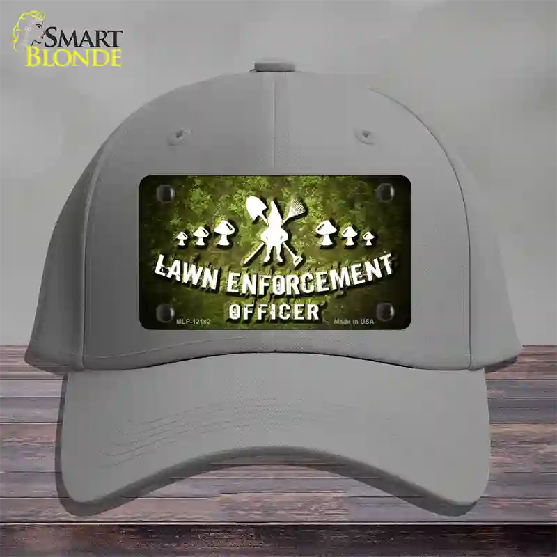 Lawn Enforcement Gnome Novelty License Plate Hat Cotton / Gray