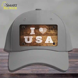 I Love USA Novelty License Plate Hat Cotton / Gray