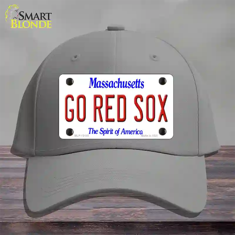 Go Red Sox Massachusetts Novelty License Plate Hat Cotton / Gray