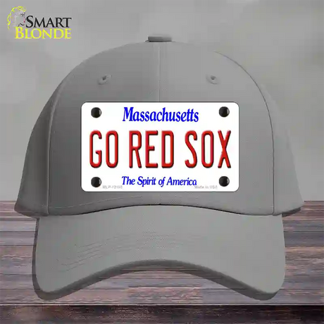 Go Red Sox Massachusetts Novelty License Plate Hat Cotton / Gray