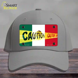 Caution Mexico Flag Novelty License Plate Hat Cotton / Gray