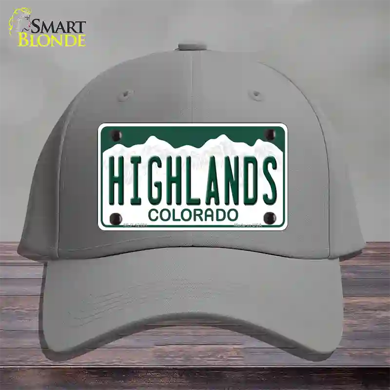 Highlands Colorado Novelty License Plate Hat Cotton / Gray