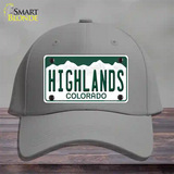 Highlands Colorado Novelty License Plate Hat Cotton / Gray